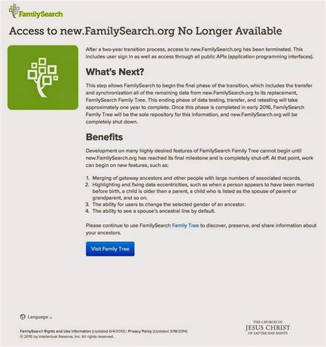 Rejoice, and be exceeding glad...: New.FamilySearch.org now taken off-line