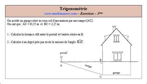 Exercices corrigés sur la trigonométrie en troisième