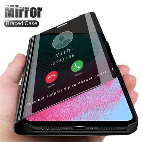 Espelho Inteligente Couro Flip Case Para Samsung Galaxy M G Suporte