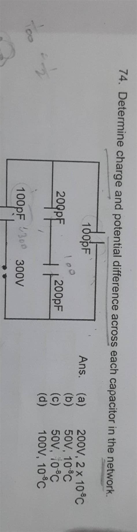 Determine Charge And Potential Difference Across Each Capacitor In Th