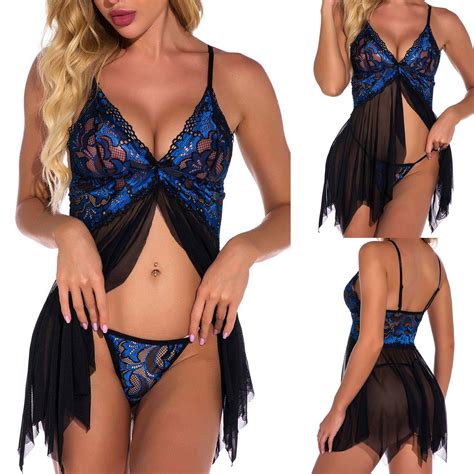 Uublik Lingerie Set For Women Sexy Naughty Sexy Naughty Bodysuit Lace Babydoll Plus Size