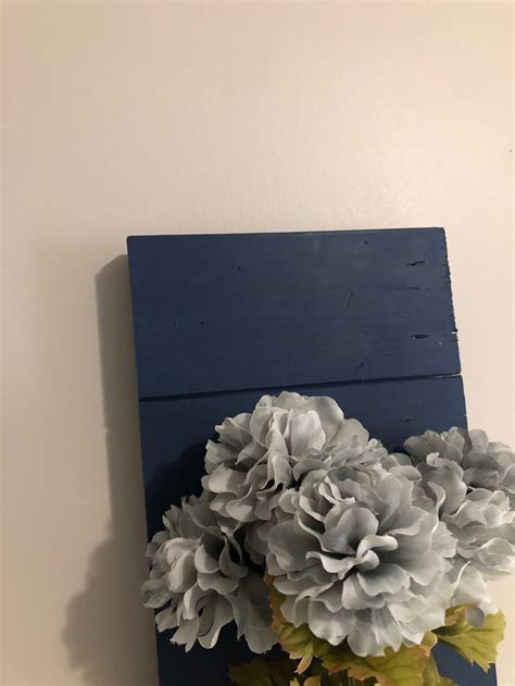 Navy Blue Shiplap Wall Vase Wall Sconce Rustic Vase Etsy