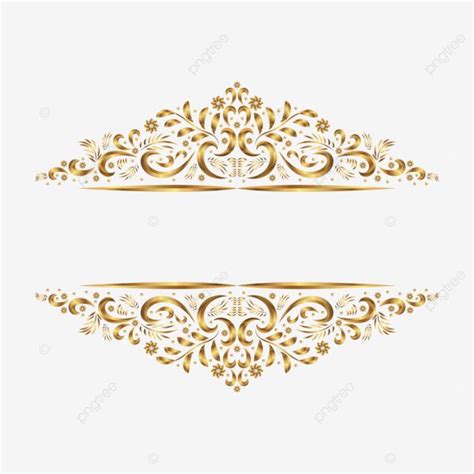 Wedding Invitation Blank Vector Art Png Golden Luxury Vintage Blank