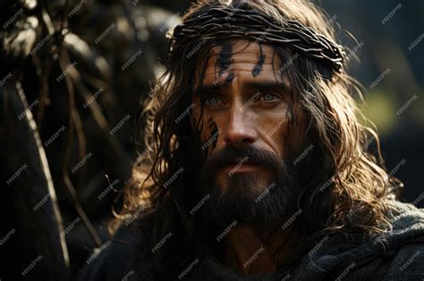 Premium Photo Jesus Christ With Crown Of Thorns Easter Crucifixion Or Resurrection Concept He