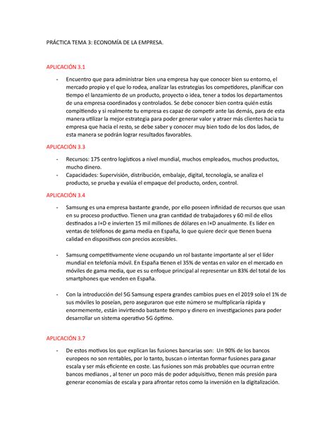 Práctica 3 Economía De La Empresa Nicolás Solano PrÁctica Tema 3 EconomÍa De La Empresa