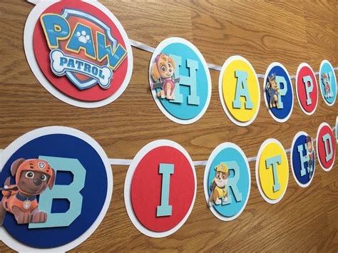 Paw Patrol Happy Birthday Banner Paw Patrol Happy Birthday Banner