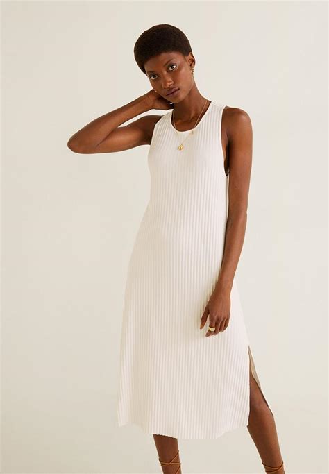 Canal ribbed dress - white MANGO Casual | Superbalist.com