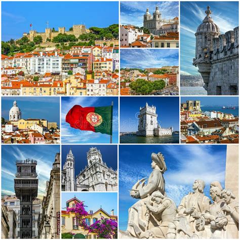 Lisbon Old Town Landmarks Collage, Portugal Stock Image - Image of europe, cathedral: 78877149