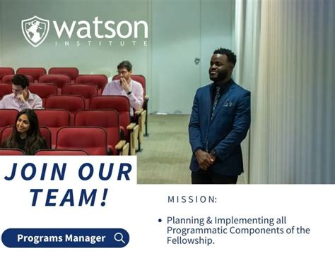 Apply To Become Programs Manager For Impact Fellowships At Watson