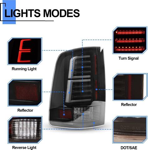 Led Tail Lights For Dodge Ram Black Smoke