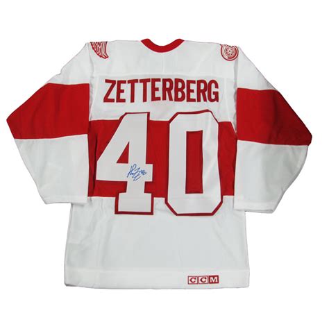 Henrik Zetterberg Signed Detroit Red Wings White Ccm Throwback Jersey