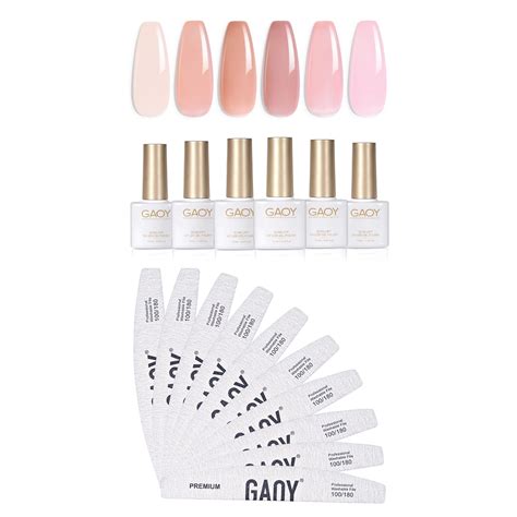 Amazon Gaoy Jelly Nude Pink Gel Nail Polish Pcs Nail File Set