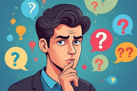 Premium Photo Cartoon Thinking Man With Question Mark Vector