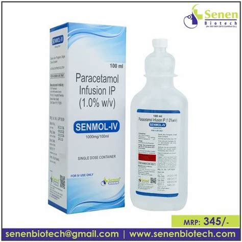 Senmol Iv Injection Paracetamol Infusion For Hospital Dose Ml At