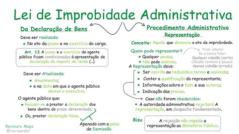 Mapas Mentais Da Lei De Improbidade Administrativa Revisura