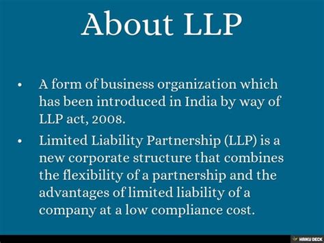 Limited Liability Partnership Ppt