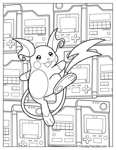 20 Raichu Coloring Pages Free Pdf Printables