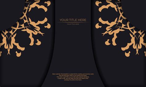 Black template banner with Indian ornaments and place under the text. Template for design ...