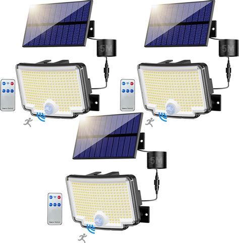 Nipify Faretti Solari A Led Da Esterno 3 Pezzi 310LED 3 Modes 270