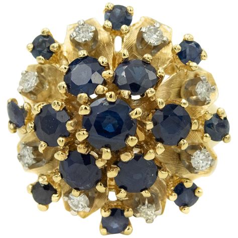 Ruby Diamond Yellow Gold Cluster Ring For Sale At 1stDibs Ruby And