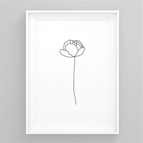 Daffodil Line Drawing Print Modern Print Art Modern Home Etsy