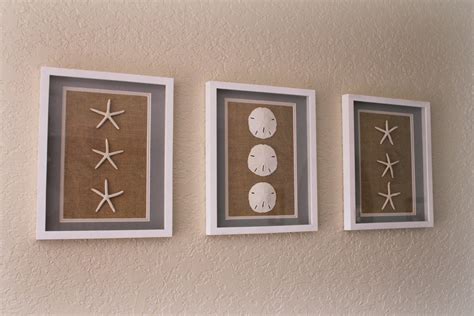 Sand Dollar Starfish Set Of 3 Wall Art White Shadow Box