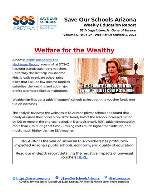 Weekly Ed Report December 4 2023 Save Our Schools Arizona