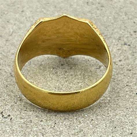 Antique 18ct Gold Shield Signet Ring Etsy