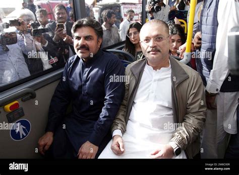 Sindh Information And Transport Minister Sharjeel Inam Memon Along With