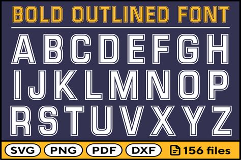 Bold Outlined Font Svg Png Pdf Dxf Graphic By Fromporto Creative Fabrica