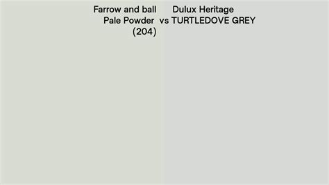 Farrow And Ball Pale Powder 204 Vs Dulux Heritage TURTLEDOVE GREY