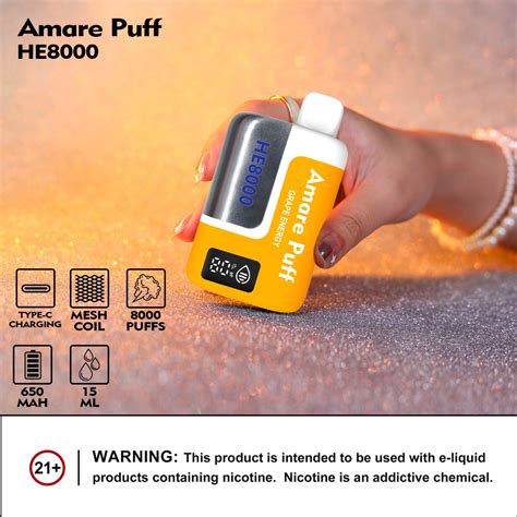 Amare 8000 Puff Disposable Vape Dual Mesh Coil Digital LED Screen 5