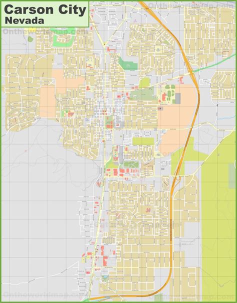 large detailed map  carson city ontheworldmapcom