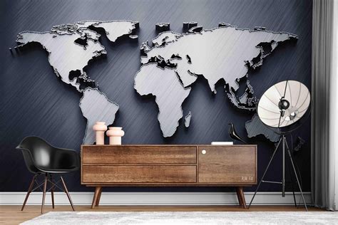 3d World Map Wall Mural Wallpaper Wj 5187 Jessartdecoration