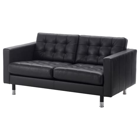 2-местный кожаный диван - IKEA LANDSKRONA, 78x89x164см, черный, кожа ...