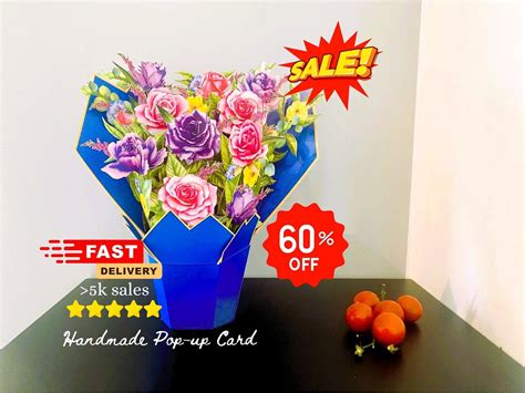 Passionate Rose Valentine Pop Up Card Flower 3d Valentine Floral Pop