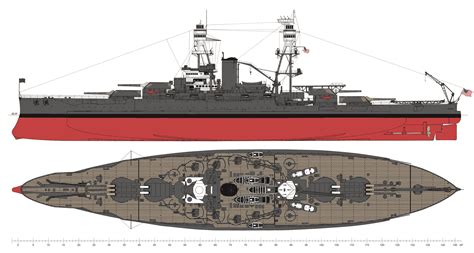 USS Nevada (BB-36) Blueprint - Download free blueprint for 3D modeling