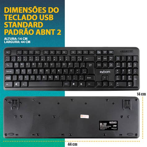 Teclado Usb Standard Padrão Abnt 2 Com Ç 107 Teclas Exbom Bk 102