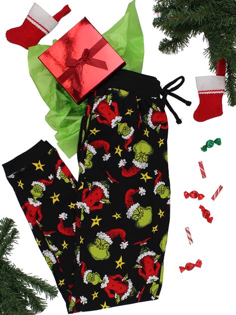 Dr Seuss The Grinch Men S Holiday Sleep Adult Pajama Bottoms Mf20292pt