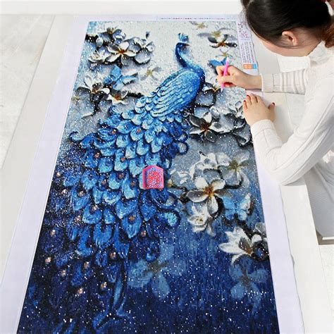 Instarry DIY 5D Diamond Painting Kit Punto De Cruz Diamante Pavo Real