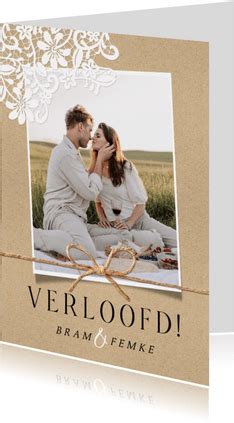 Save The Date Trouwkaart Stijlvol Vintage Kraft Kaartje Go