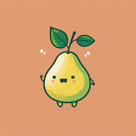 Premium Photo Kawaii Pear Funny Vegetables Cartoon Character Vector