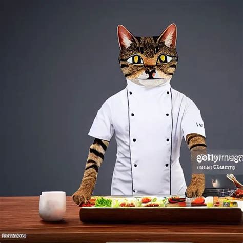 Anthropomorphic Cats Chef Competing At The Masterchef Stable