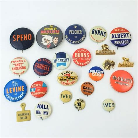 Vintage Political Campaign Pinback Buttons Lot 1952 To Now Approx 48 Ebay