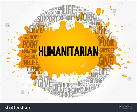 Humanitarian Word Cloud Collage Social Concept Stock Vector Royalty