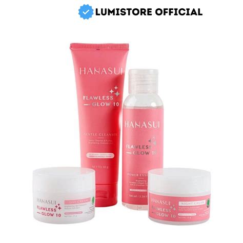 Jual Skincare Paket Glowing Hanasui Flawless Glow Ecer Cream Siang