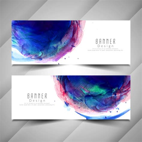 Abstract Colorful Watercolor Banners Set 254679 Vector Art At Vecteezy