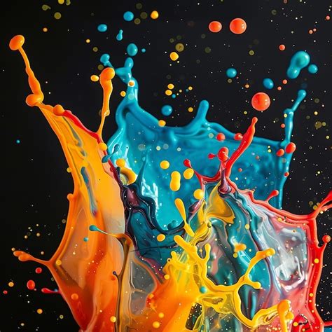 Premium Photo | A colorful paint splash on a background