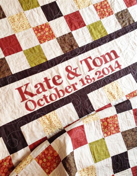 Wedding Quilt Patchwork Monogram Name Quilt Custom Made Perfect