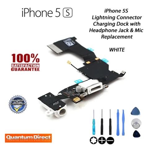 NEUF IPHONE 5S Rechange Port Chargement Dock Casque Jack Blanc